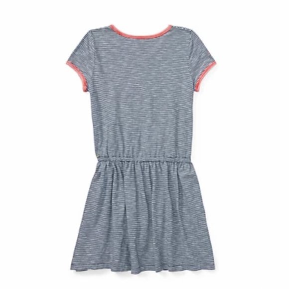 POLO Ralph Lauren Striped Jersey T-Shirt Dress Navy - Picture 3 of 5